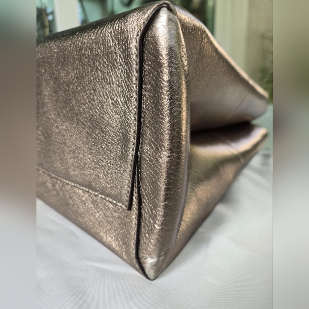 NWT Coach The Borough Bag In Metallic Leather - Picture 10 of 11